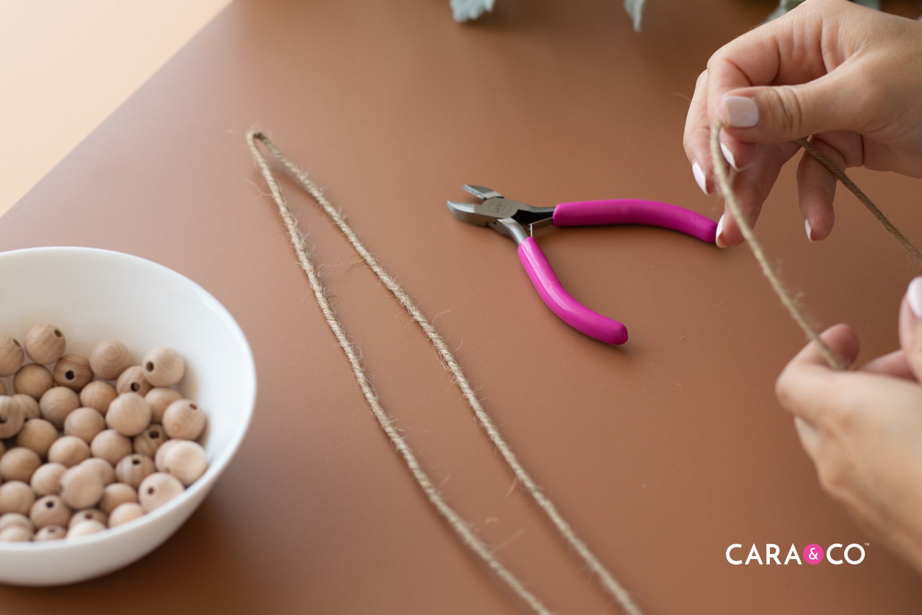 Fall pumpkin decor - DIY wood bead pumpkin - Step-by-step tutorial