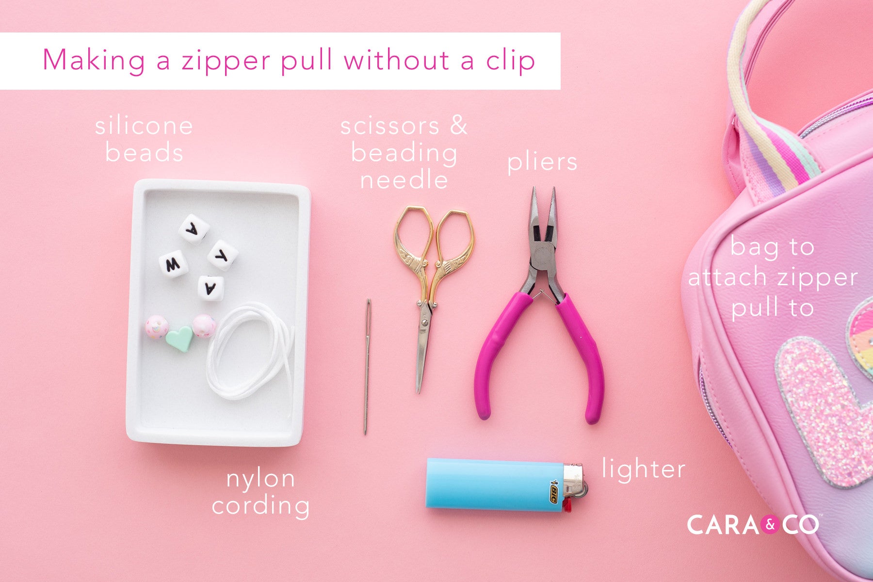 Zipper Pull - DIY Tutorial - Cara & Co