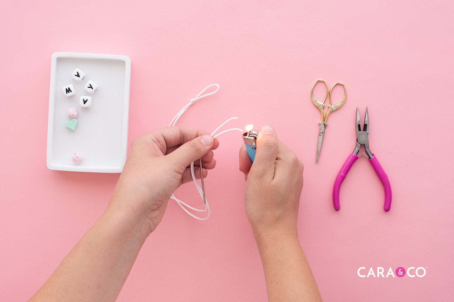 Lightly Melt your Cord Ends - Zipper Pull Tutorial - Cara & Co