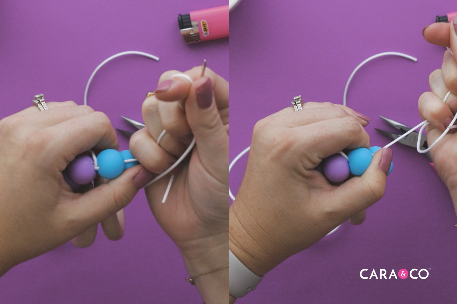 Pull Your Knot through the Beads - DIY Tutorial - Cara & Co