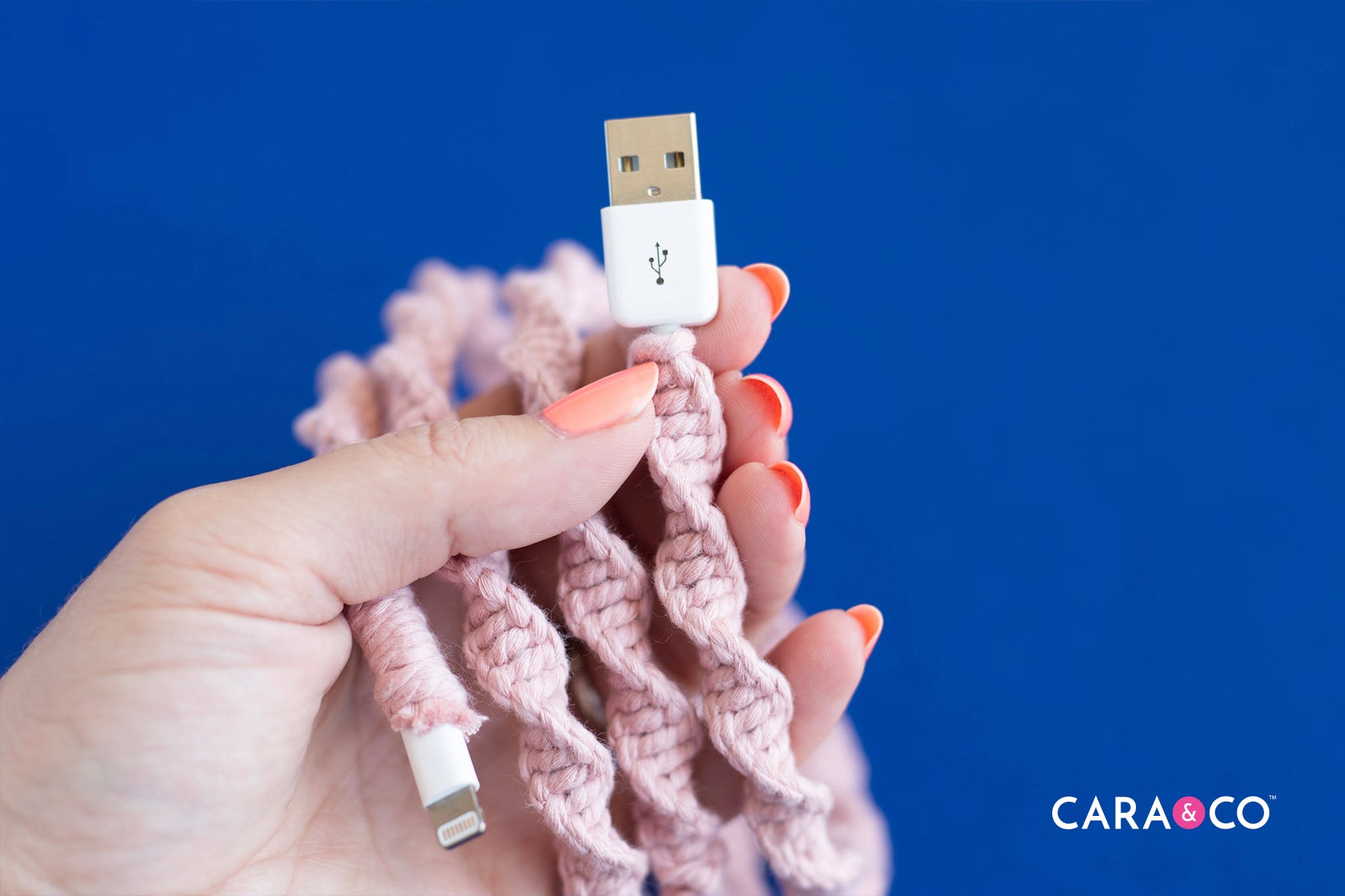 DIY Macrame phone charging cord - Cara & Co