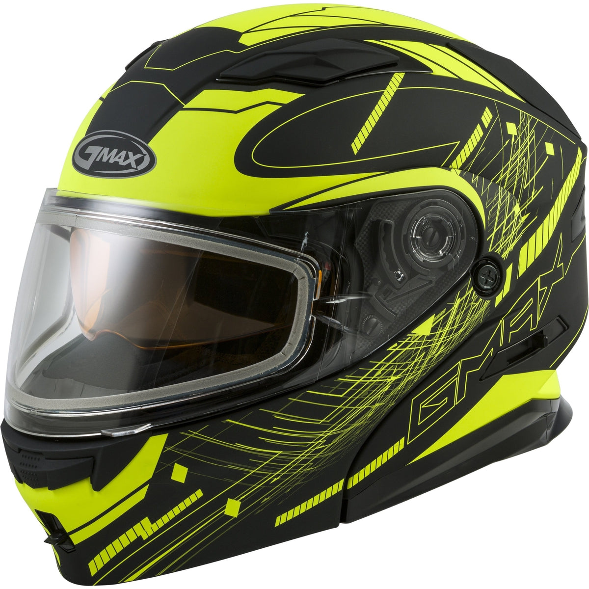 gmax modular snowmobile helmet with electric shield