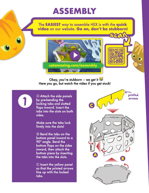 Cat Amazing HEX Interactive Cat Treat Puzzle Assembly instructions Page 1