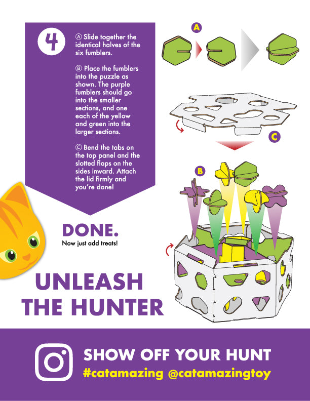 Cat Amazing HEX Interactive Cat Treat Puzzle Assembly instructions Page 3