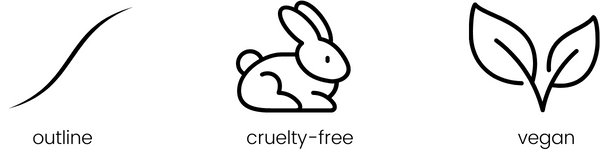 outline, cruelty free and vegan icons