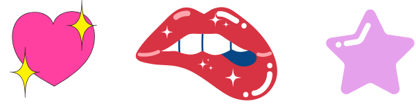 logotipos de la reina disco, estrella de los labios del corazón