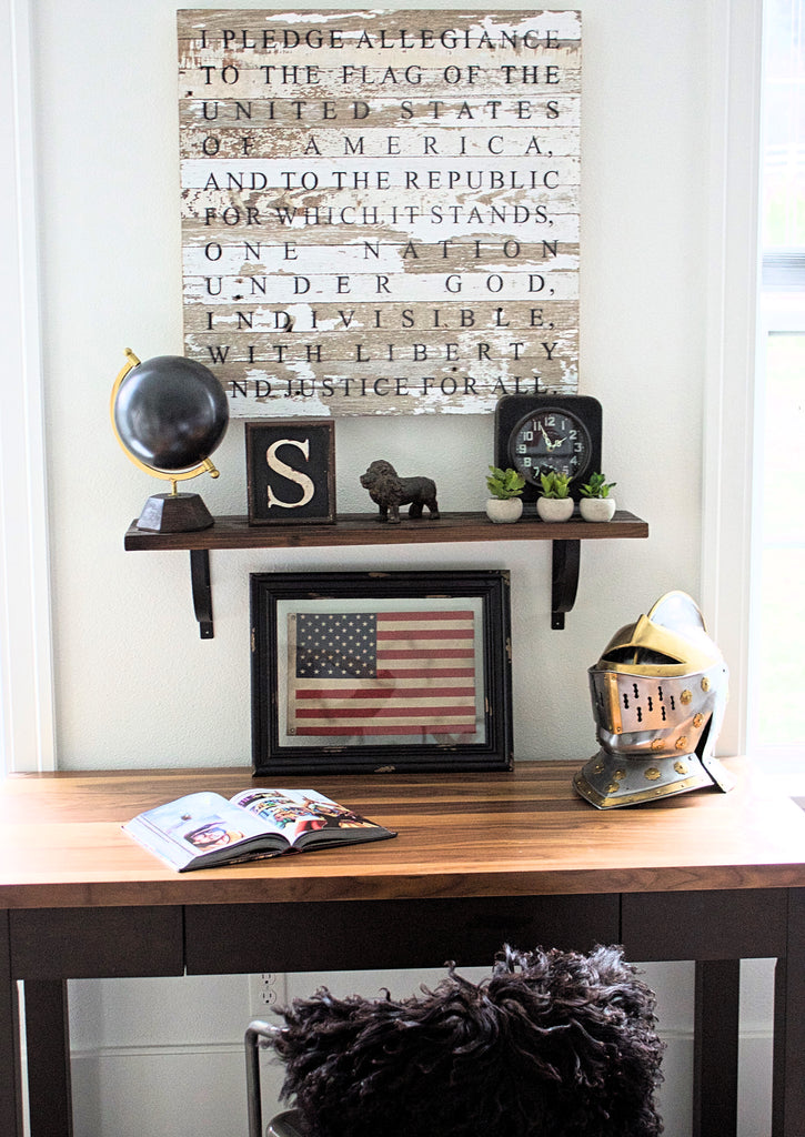 Metal and wooden desk