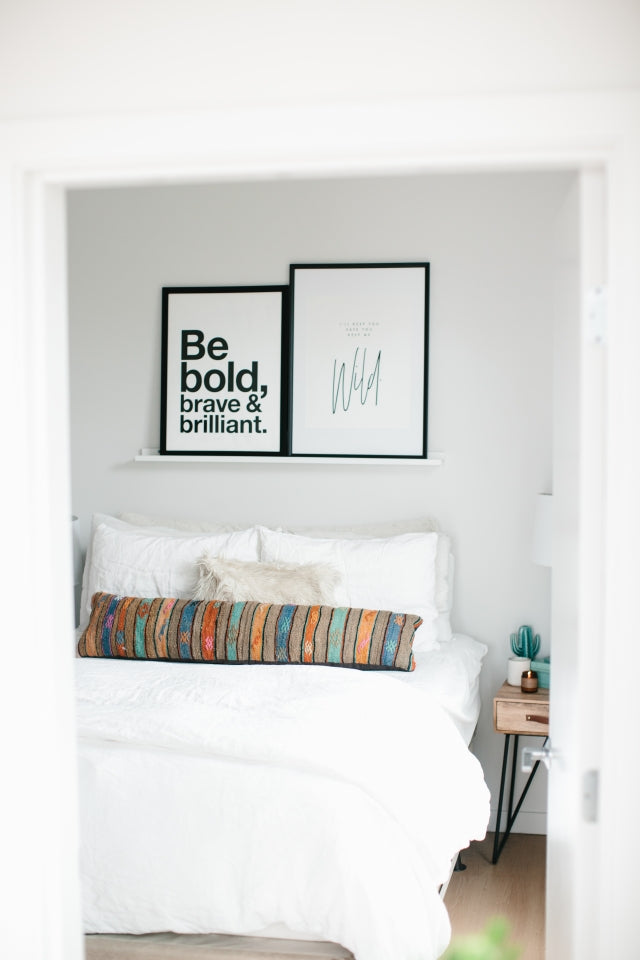 Modern bedroom city home lumbar boho pillow