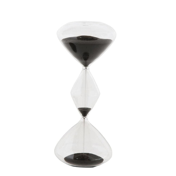 3-CHAMBER BLACK SAND HOUR GLASS 