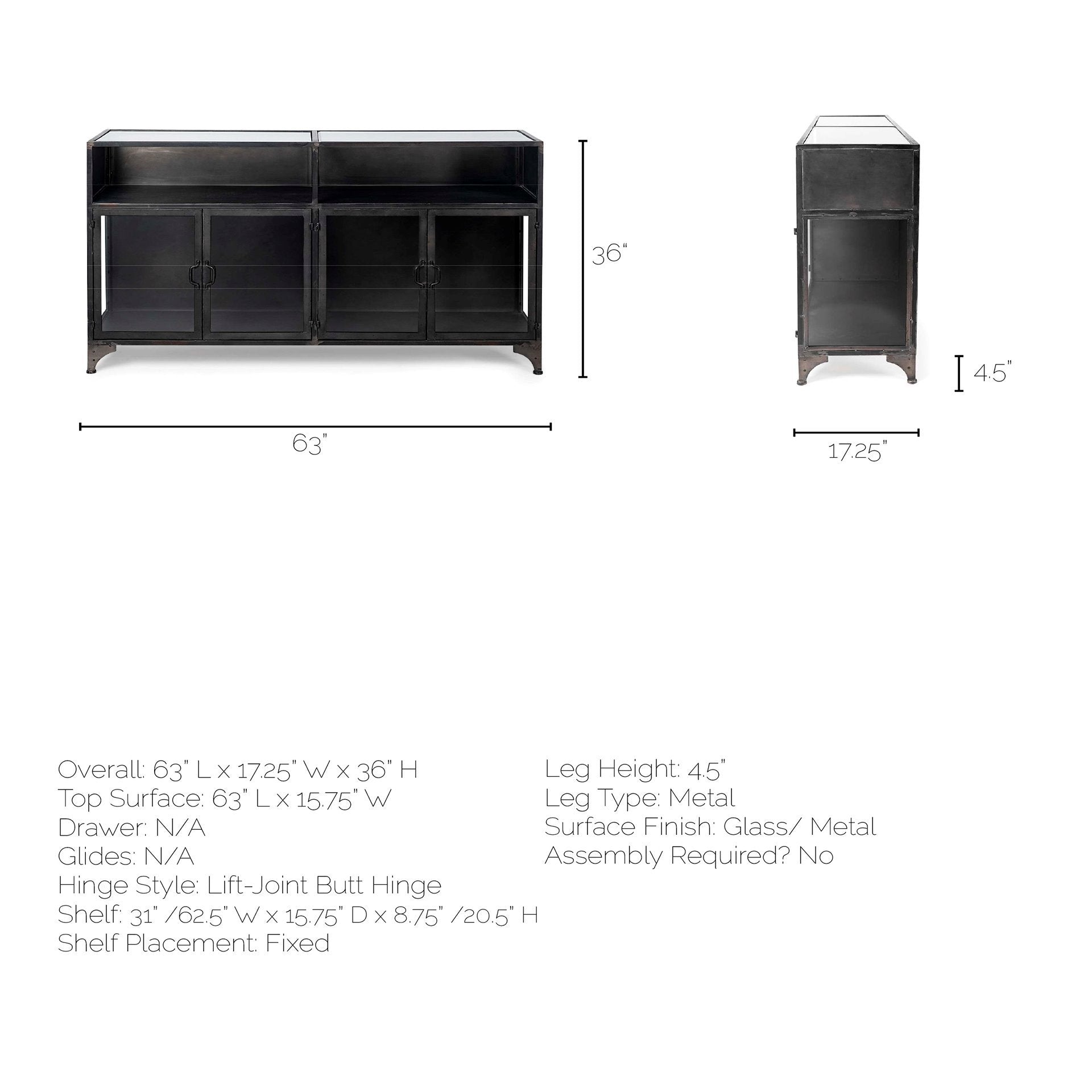 Pender 63" Display Cabinet