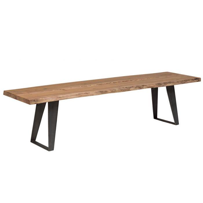 Carmel Acacia Live Edge Wood Bench | Industrial Rustic ...