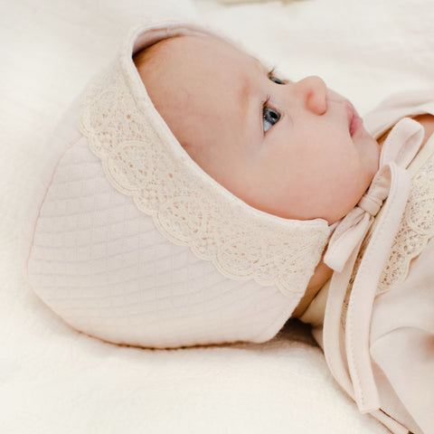 quilted cotton baby bonnet