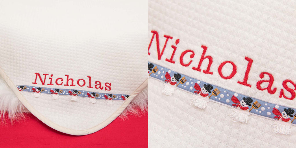 personalized baby christmas blanket