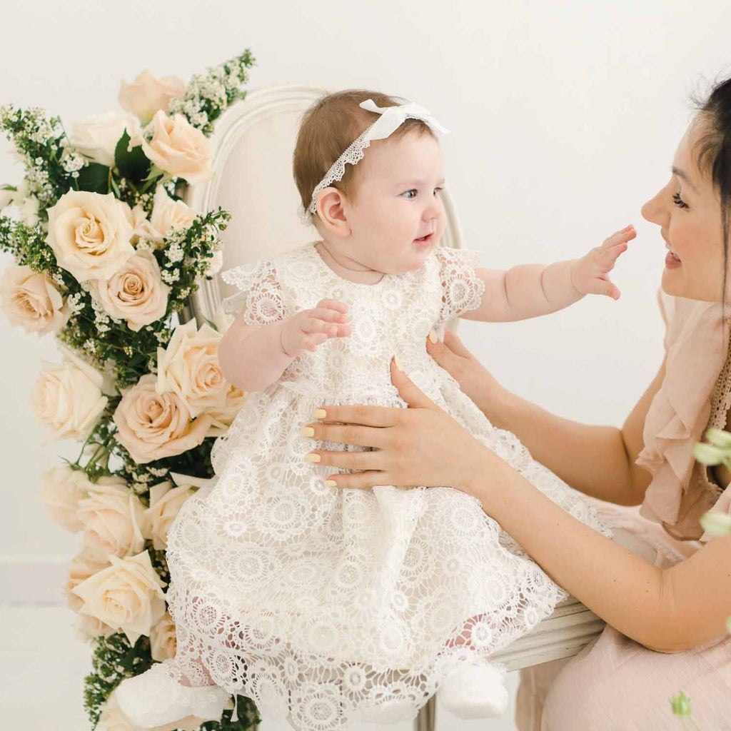 white baby blessing dress - poppy