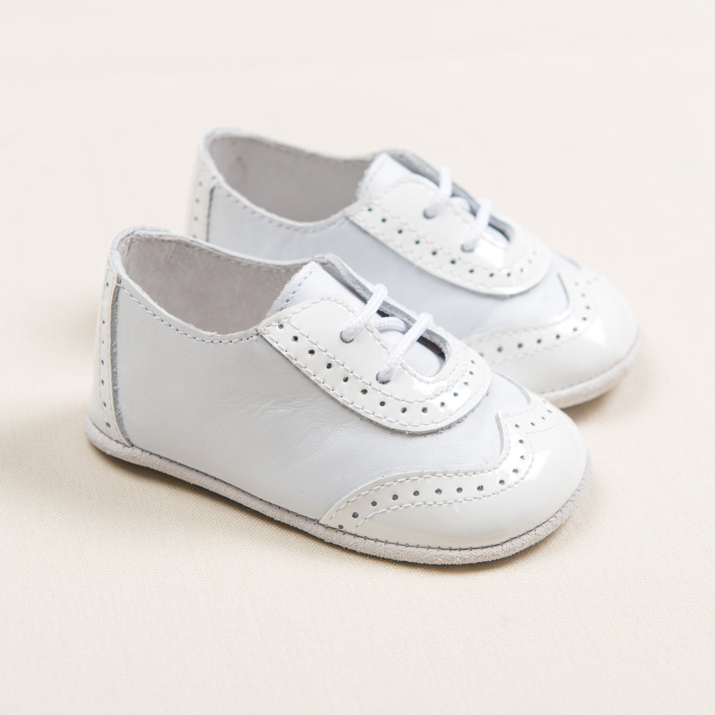 Baby Boy White Wingtip Shoes │ Baby 