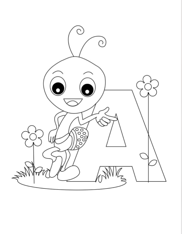 letter a coloring pages for preschoolers