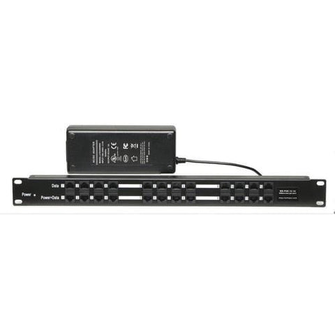 Gigabit Passive PoE Injector/Splitter Wall Mount Network Patch Panel with  2.1mm x 5.5mm DC connector 12-56V Input For IP Camera