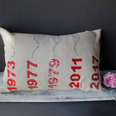 Ruby wedding anniversary gift cushion