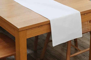 plain white table runner