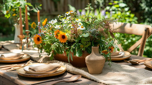 Garden brunch table, ideal for Mother’s Day event ideas.