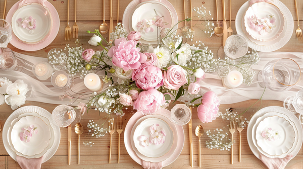 Mother's day party ideas table decor setup.