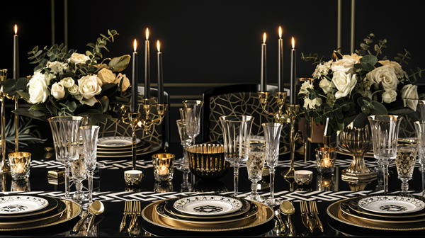 Art Deco glam as Mother's Day brunch table setting ideas