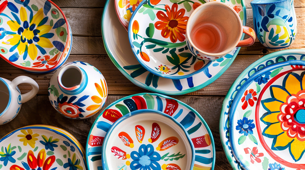 Colorful ceramics for Mother's Day decoration ideas.