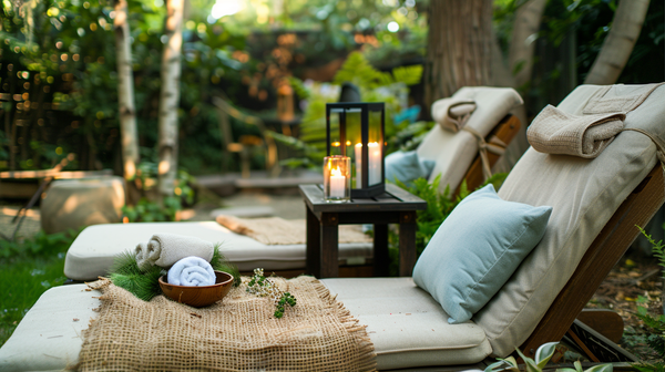 Backyard spa day, a relaxing Mother’s Day event idea."