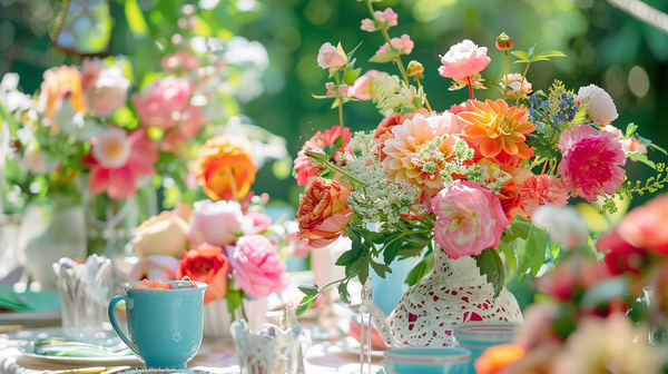 Garden party, charming Mother’s Day event.