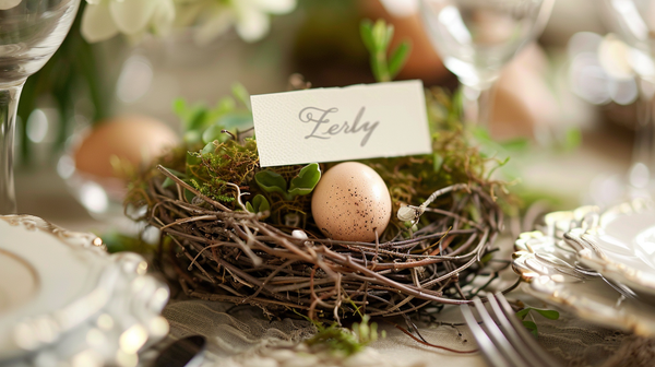 Easter Table Setting Featuring Bird’s Egg Name Cards