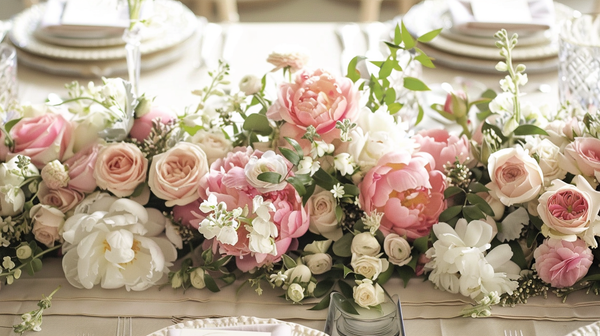 Mother’s Day Decor: Elegant table with floral centerpiece