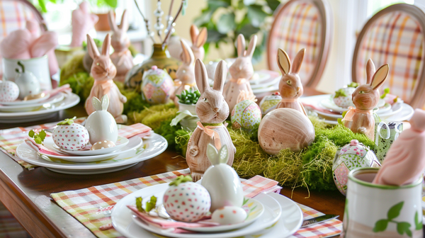 Easter Table Setting With Bunny Motifs