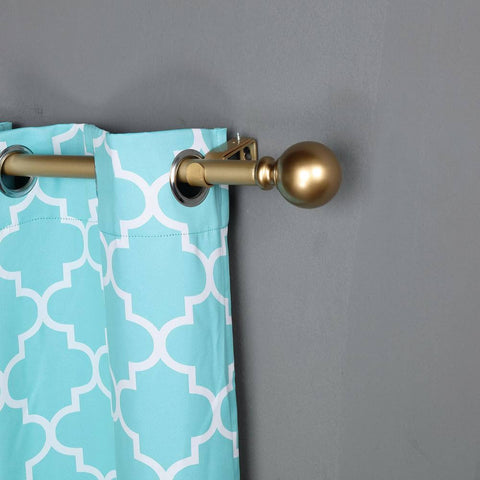 An Adjustable Curtain Rod with a Bronze Ball Finial