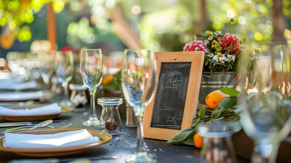 Easter Table Setting Featuring Chalkboard Decor On Dining Table