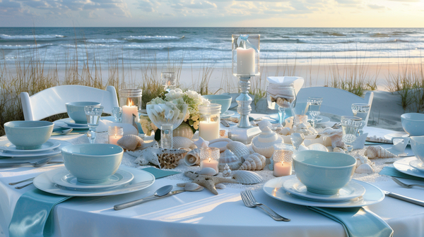 Beach-themed Mother's Day brunch setting ideas