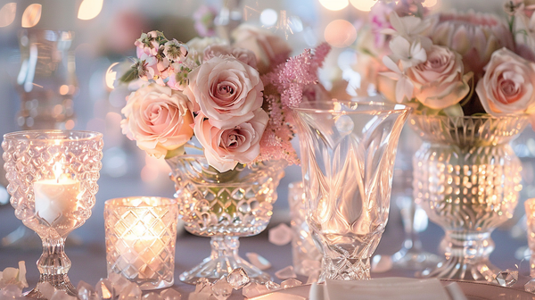 Easter Table Setting Featuring Crystal Themed Decor