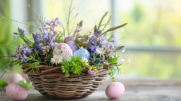 Pastel Colored Easter Basket Centerpiece