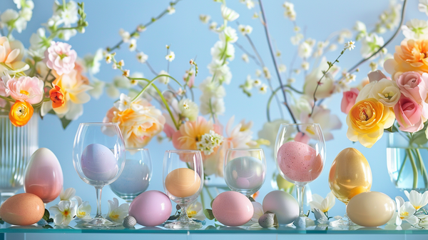 Easter Table Setting With Egg Centric Centerpieces