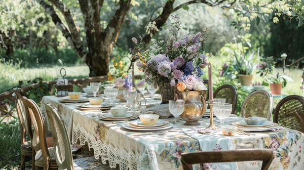 French country chic Mother's Day table setting ideas