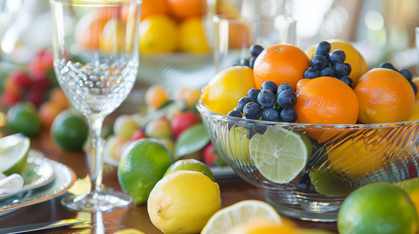 Easter Table Setting Decor With A Tableful Of Fruits