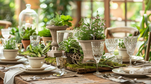 Outdoor-Inspired Easter Table Setting Featured Natural Plants