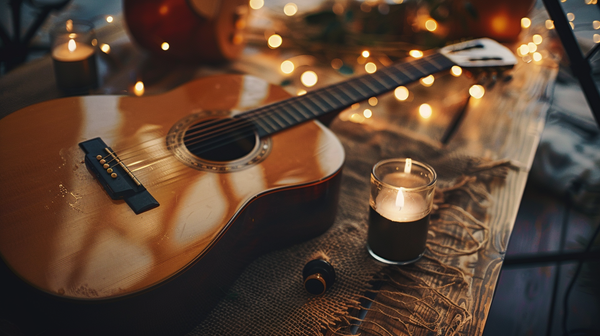 Guitar serenade for a home concert, a Mother’s Day event idea.