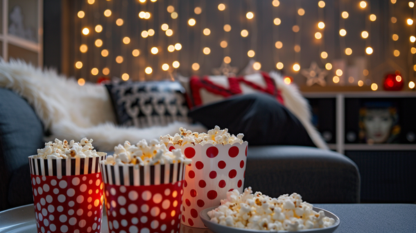 Popcorn & movie night for Mother’s Day event ideas.