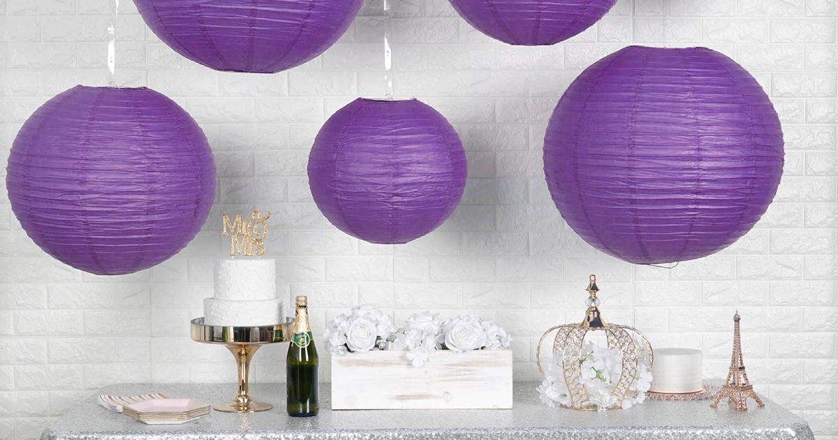 Mardi-Gras-Purple-Paper-Lanterns-Wall-Art
