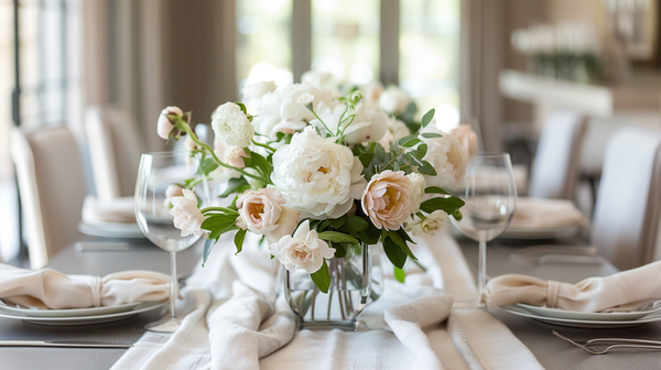 Modern minimalist Mother's Day brunch table setting ideas