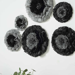 Add a Touch of Sophistication with Charcoal Gray Carnation 3D Paper Flowers Wall Decor