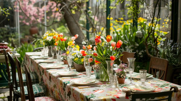 Spring garden party for Mother's Day brunch table setting ideas