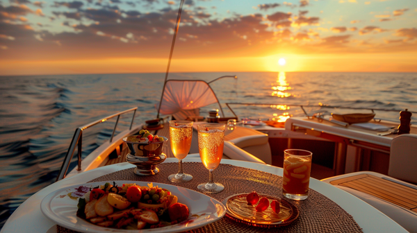Yacht dinner at sunset for Mother’s Day Event Idea