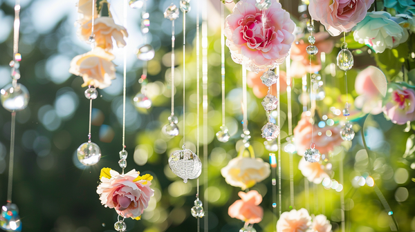 Ethereal Mother’s Day Decor with flowers and light gems