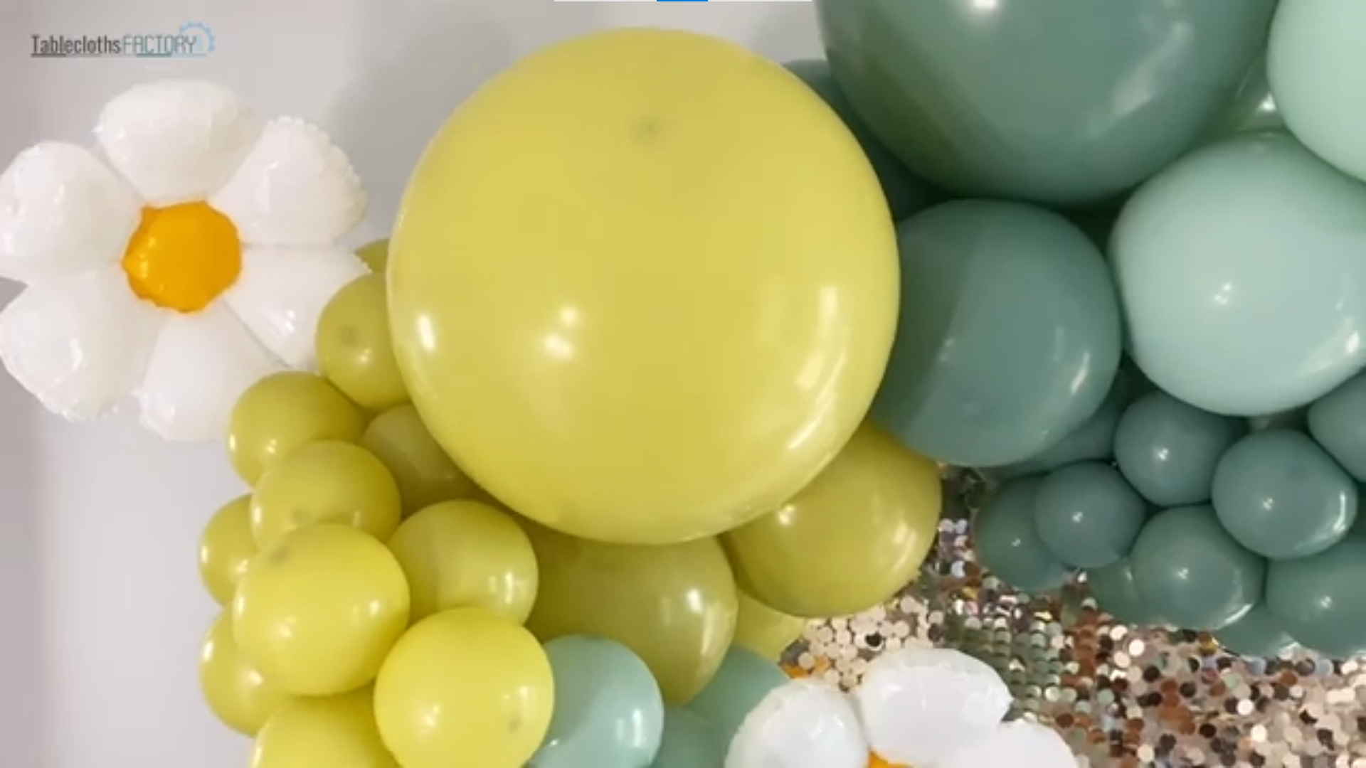 Gold and green balloon garland set